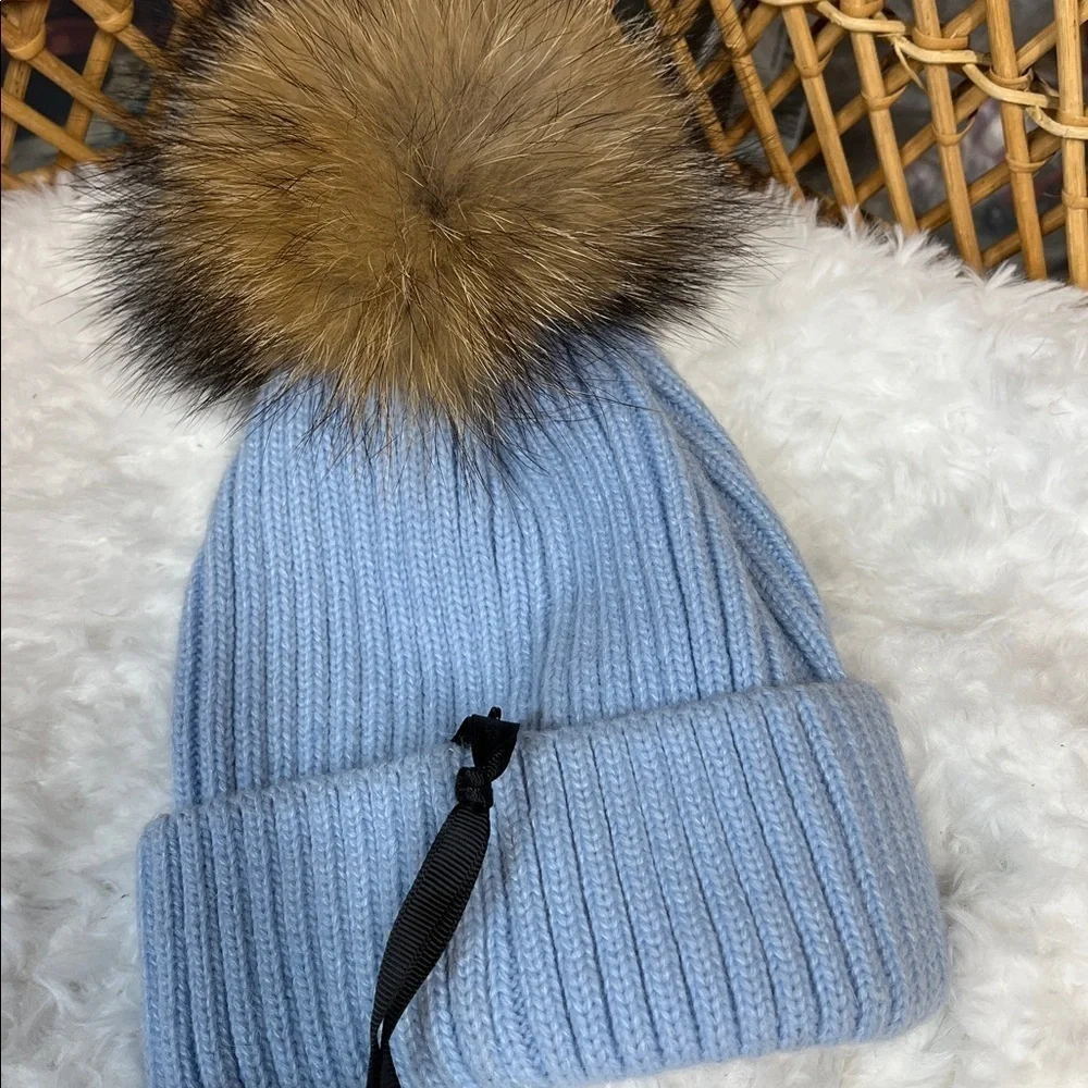 Linda Richards New York NEW Angora Blend Hat with real fur